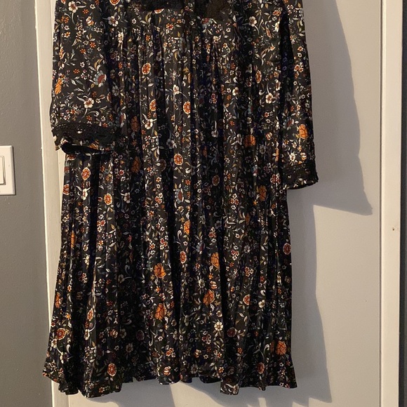 Dalia Macphee | Dresses | Nwtdalia Macphee Dark Floral Long Sleeve Midi ...